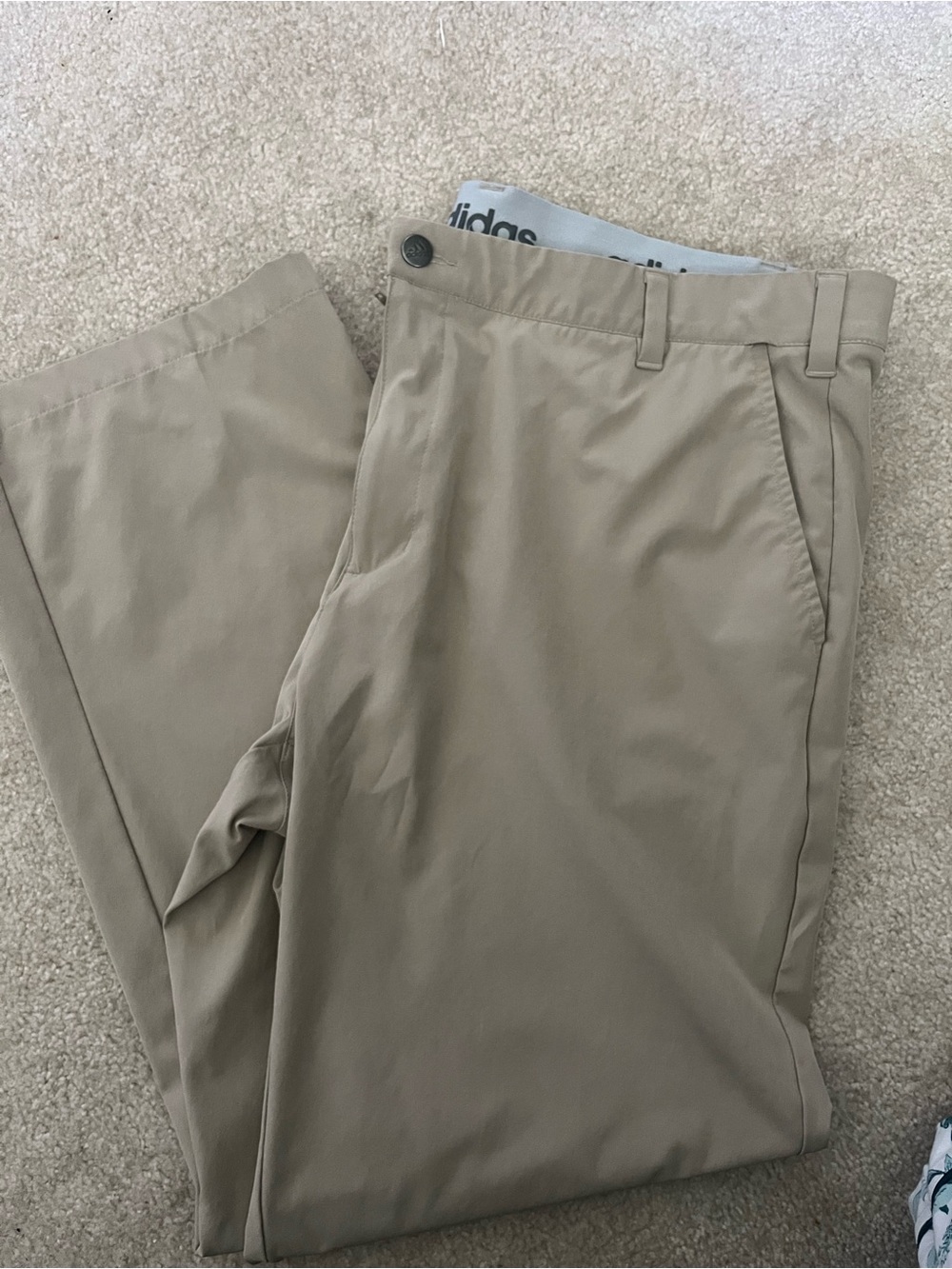 adidas Men’s Tan Performance Golf Chino Pants